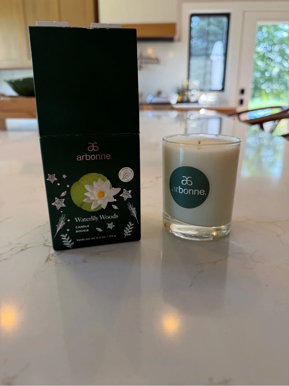 NIB Arbonne Waterlily Woods Scented Candle 6.2 oz Limited Edition